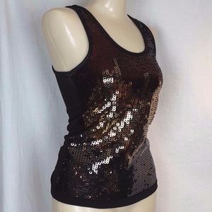 Size SP 3 color Flame Pattern Sequins Black Knit